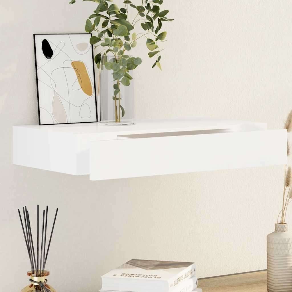 Wandplank + lade MDF zwevend wit 48 cm GRATIS BEZORGD!, Verzenden, Nieuw, Nvt, Nvt