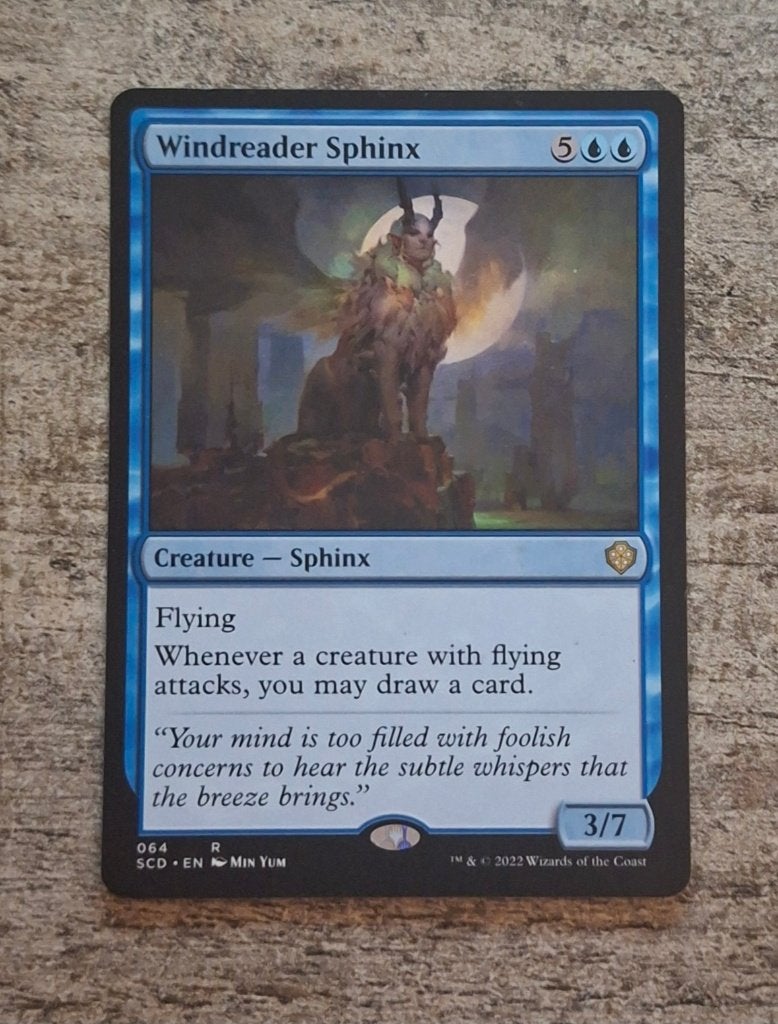 Windreader Sphinx - Magic the Gathering, Hobby en Vrije tijd, Verzenden, Gebruikt, Losse kaart