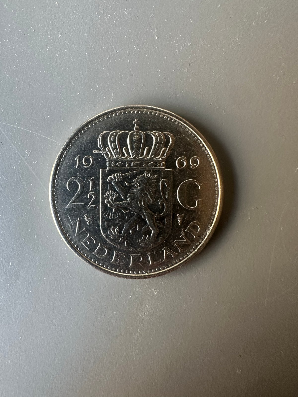 Munt: juliana koningin dernederland 1969, Ophalen of Verzenden, Koningin Juliana, 2½ gulden, Losse munt