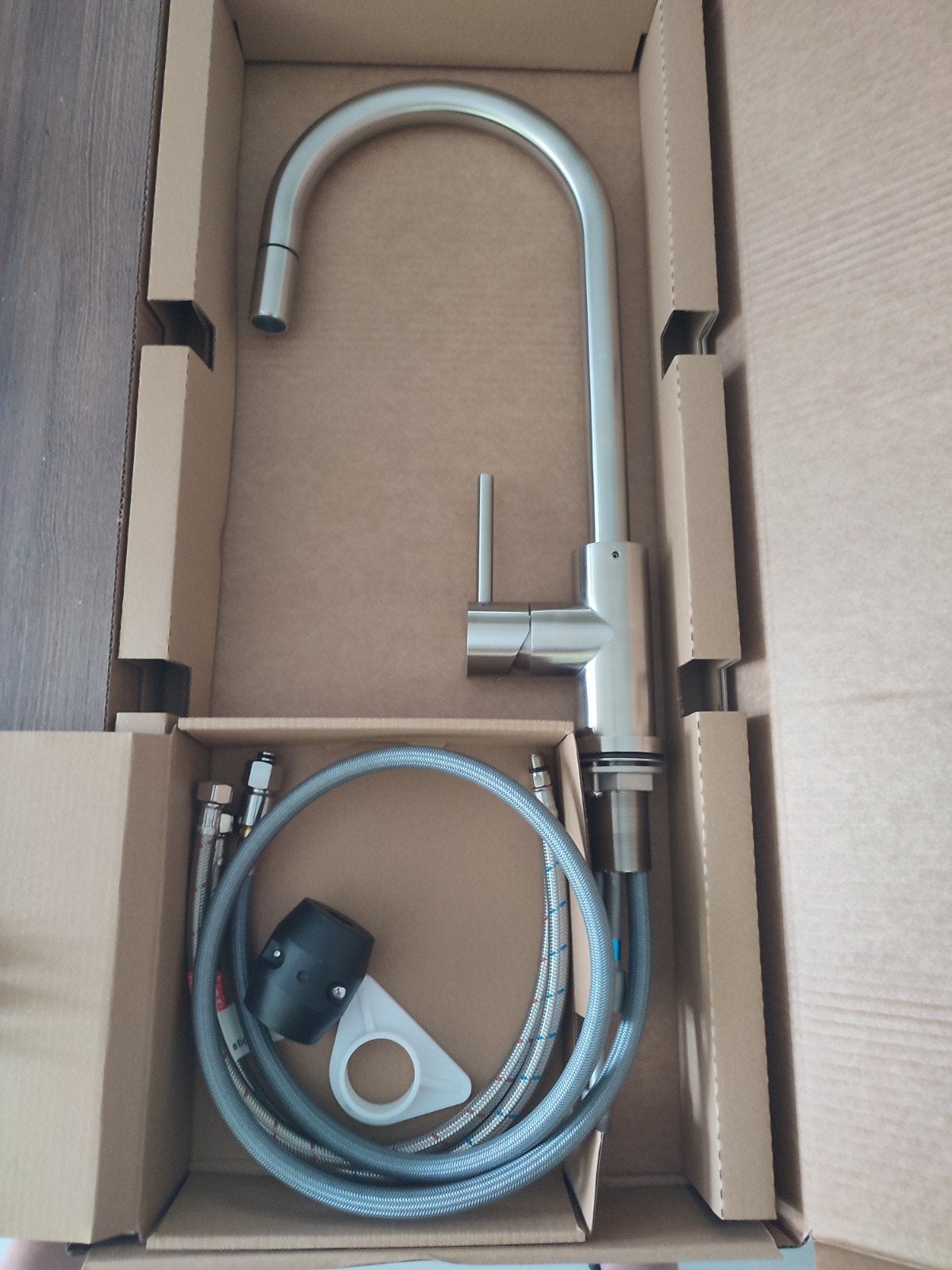 keukenkraan Rvs Lanesto met uitrekbare uitloop NIEUWE, Ophalen of Verzenden, Nieuw, Rvs, Kraan