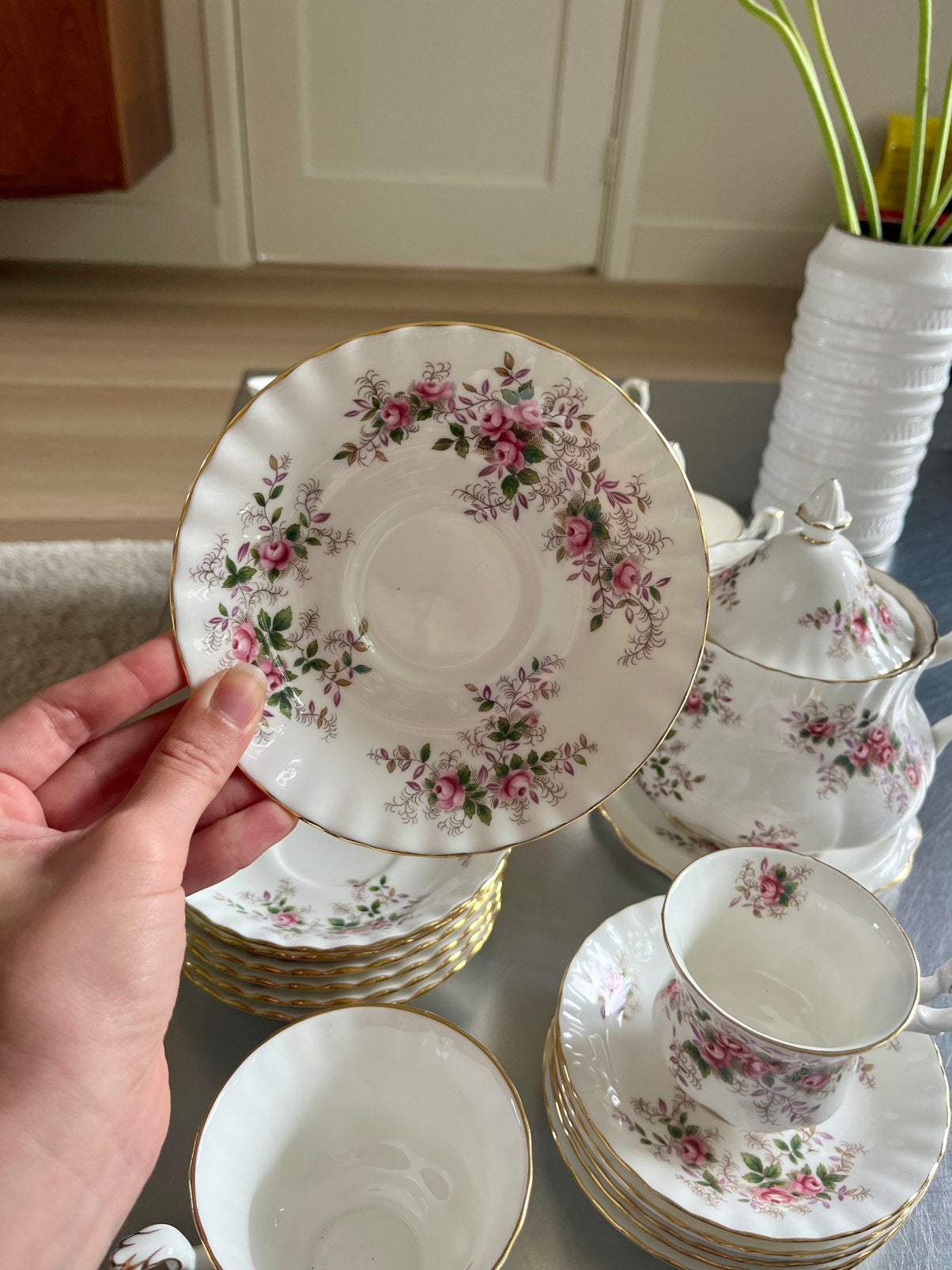 Porseleinen servies van Royal Albert Lavender Rose 1961, Ophalen