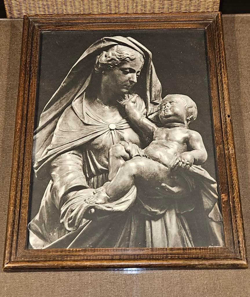 Ingelijste prent Madonna met kind - Decoratief, Ophalen of Verzenden