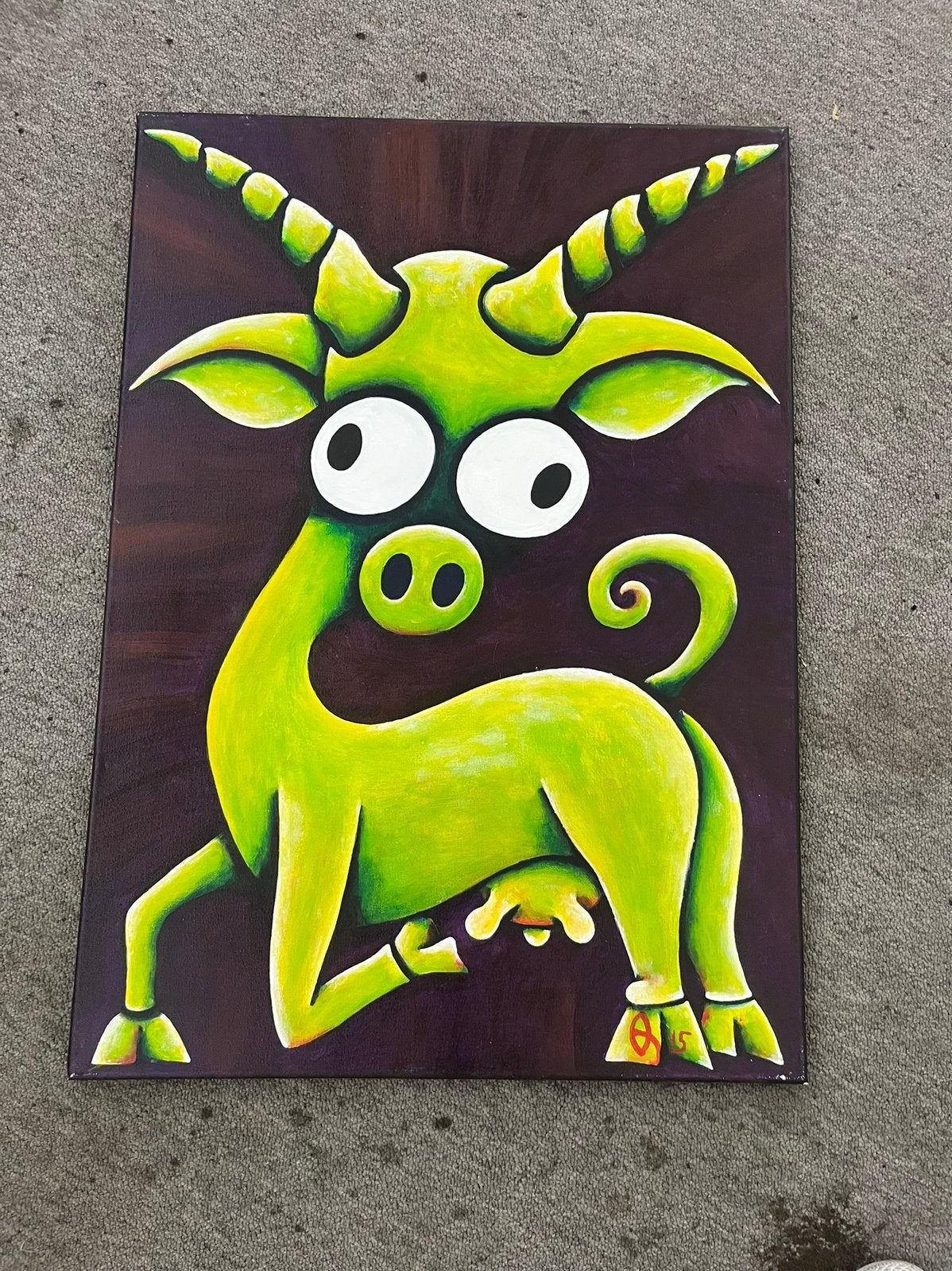 Schilderij Eric Jan Quakkelsteijn, Ophalen, Gesigneerd, Dieren