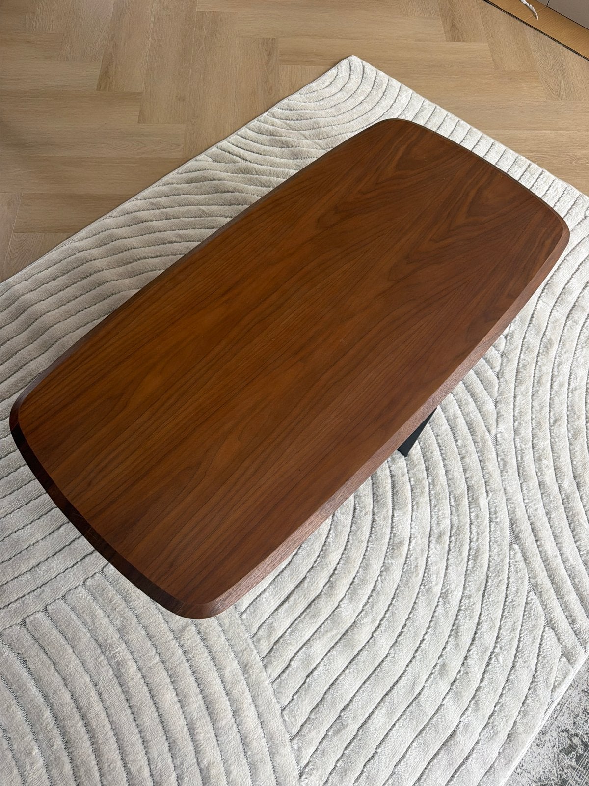 KARWEI salontafel Floris walnoot MDF hout 60 x 120 cm, Huis en Inrichting, Tafels | Salontafels, Ophalen, Gebruikt, 100 tot 150 cm