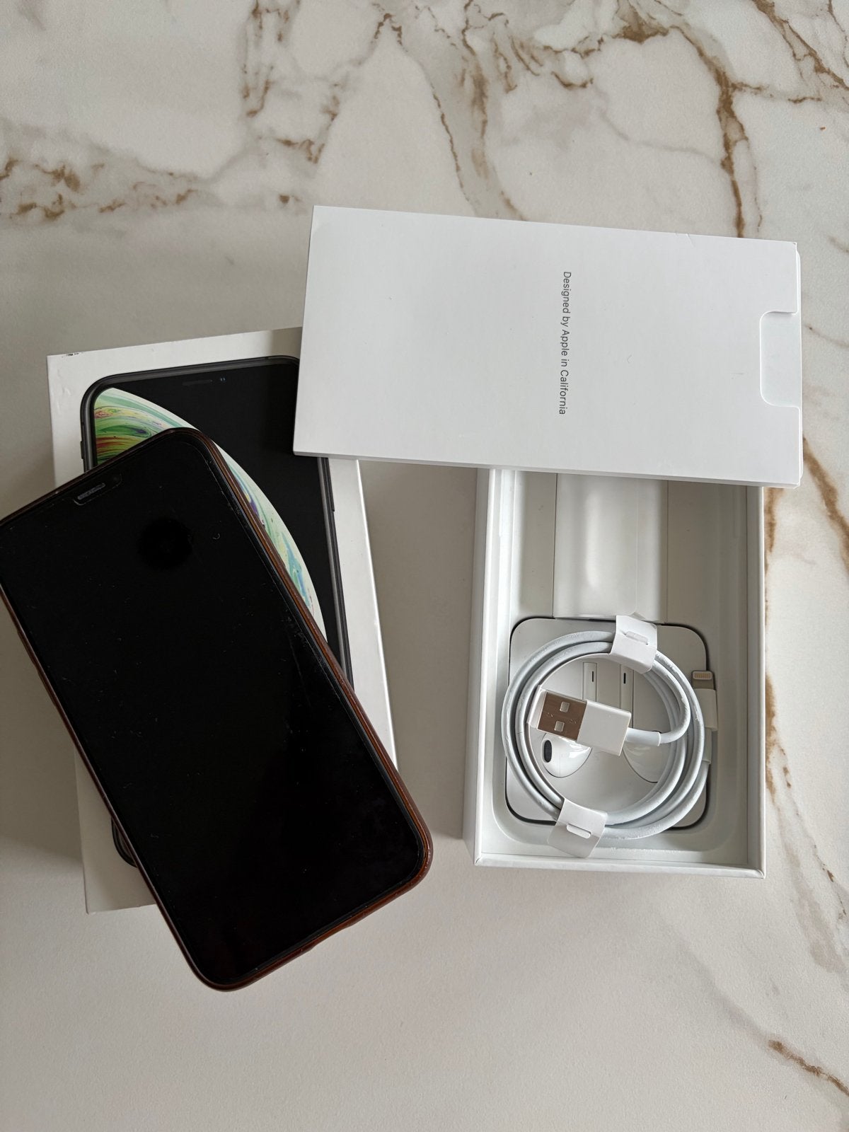 iPhone XS Space Gray 64GB met accessoires, Telecommunicatie, Mobiele telefoons | Apple iPhone, Gebruikt, 64 GB, Zonder abonnement