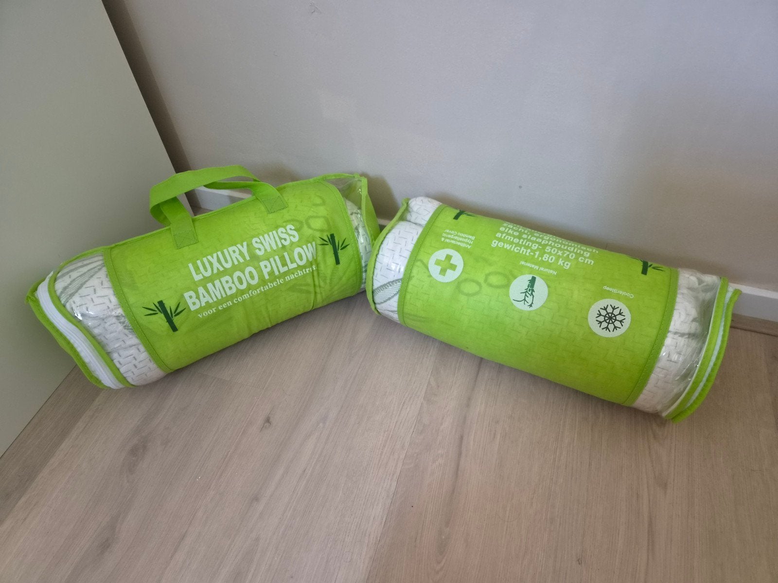 Bamboe Kussens, Eenpersoons, Bamboe, Wit, Nieuw