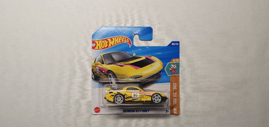 Hot Wheels ’95 Mazda RX-7 Drift geel, Ophalen of Verzenden, Nieuw, Auto