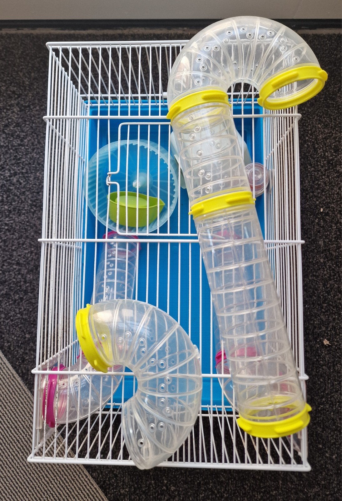 Hamsterkooi met buizensysteem - compleet met loopwiel, huis, Minder dan 60 cm, Kooi, Gebruikt, Minder dan 75 cm