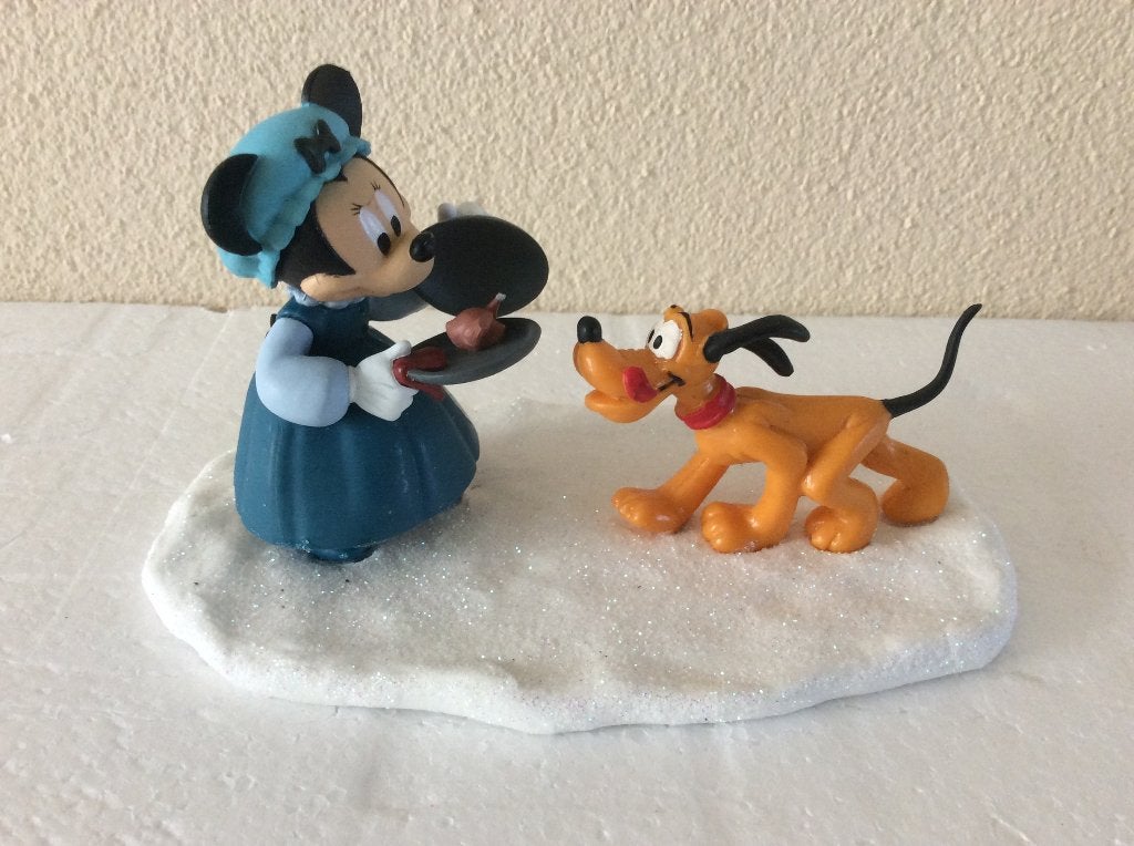 Disney Mickey mouse - beeldje - Minnie en Pluto -, Ophalen of Verzenden, Mickey Mouse, Zo goed als nieuw, Beeldje of Figuurtje
