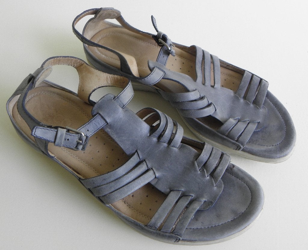 Blauw/grijze Ecco sandalen maat 39, Kleding | Dames, Schoenen, Ecco, Blauw, Zo goed als nieuw, Sandalen of Muiltjes