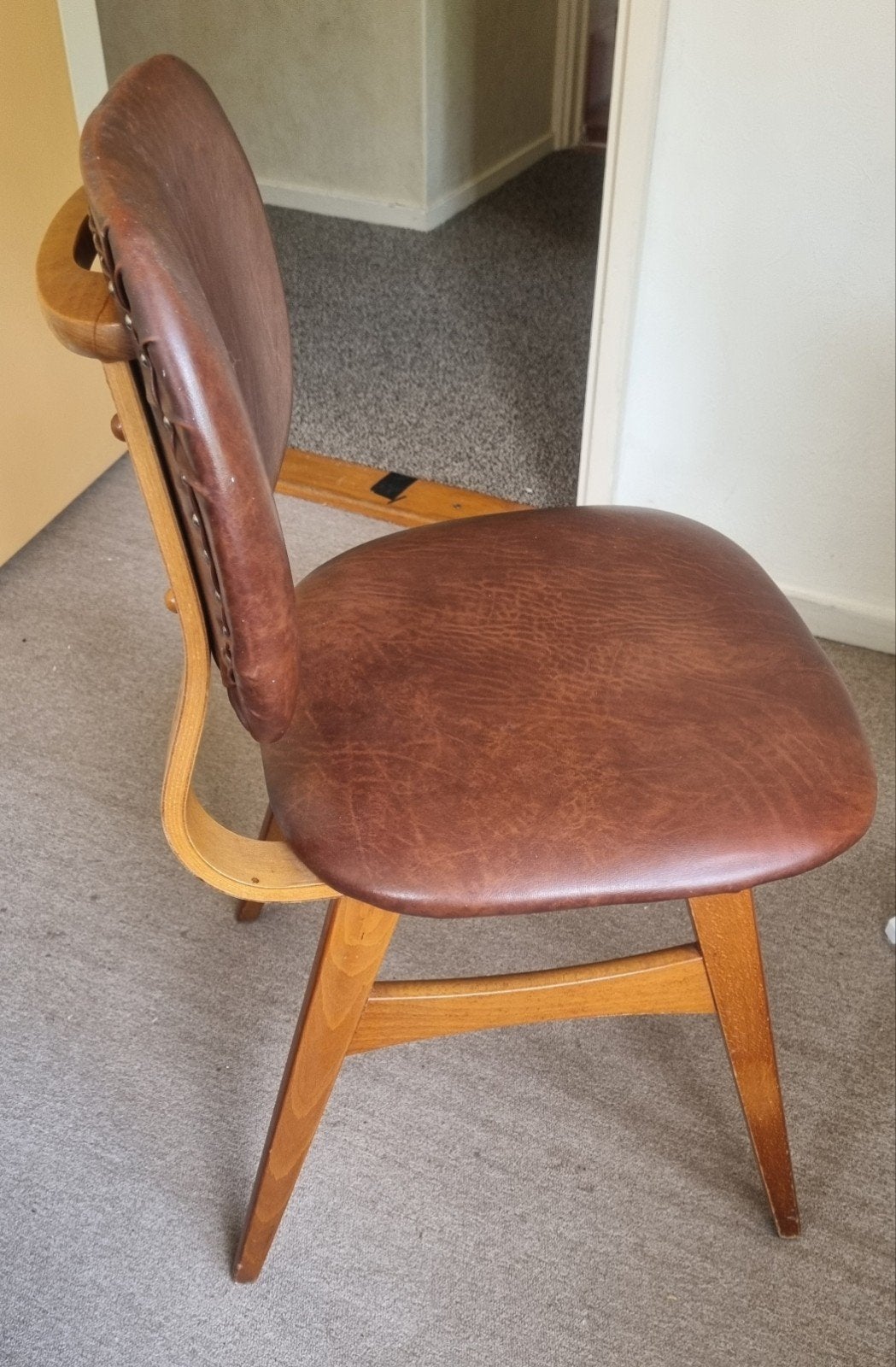 4x retro eetkamerstoel jaren 50 origineel met merktekens, Ophalen