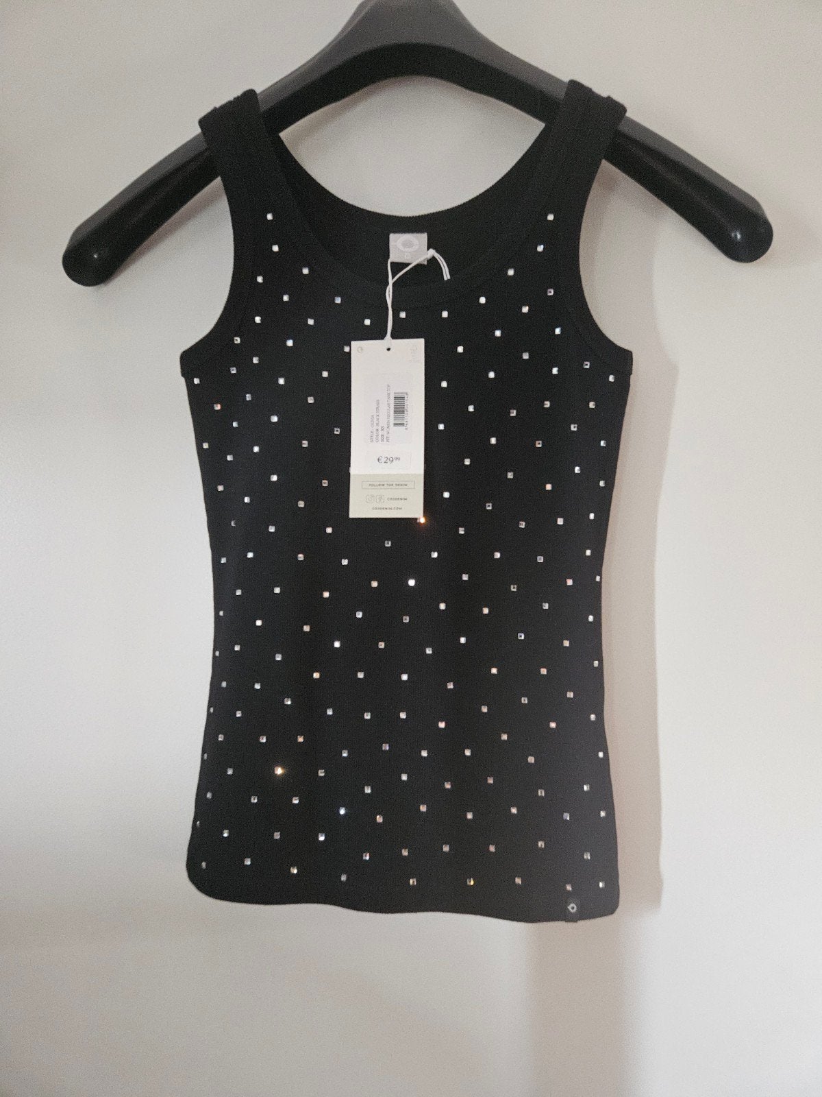 COJ Denim Zwartetop met Strass - Maat XS Nieuw, Zwart, Onbekend, Nieuw, Ophalen of Verzenden