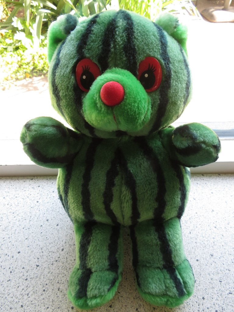 Vintage Woodland Fruit Bear Teddy Watermelon, Ophalen of Verzenden, Zo goed als nieuw, Stoffen beer, Overige merken