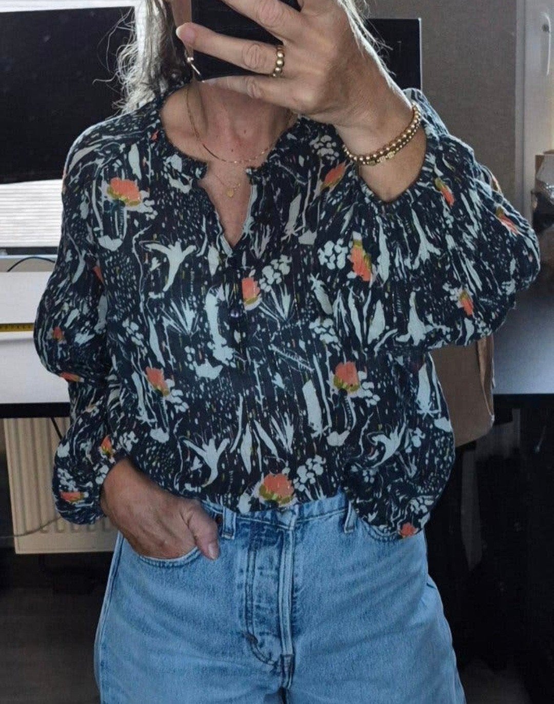 Super leuke blouse van POM Amsterdam, maat 40, Maat 38/40 (M), MOS MOSH, Meerkleurig, Ophalen of Verzenden