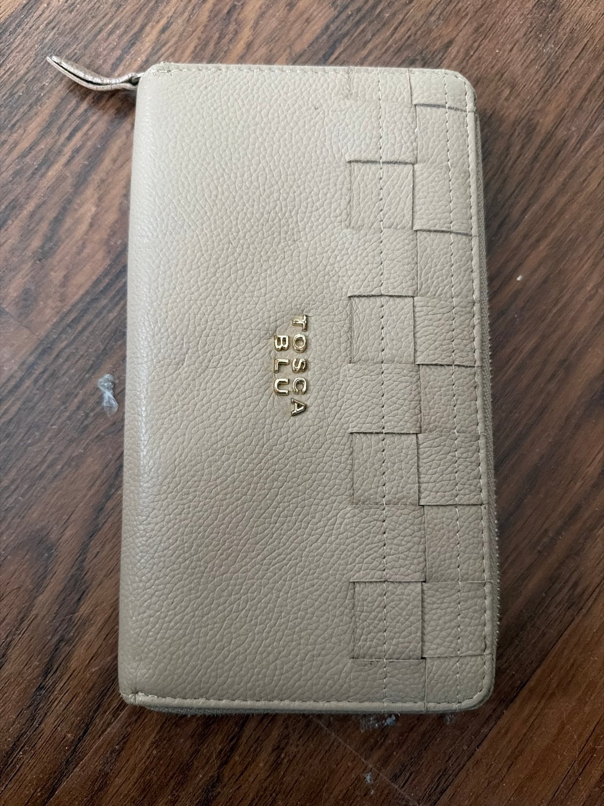 Echt lederen portemonnee uit Italië - Gebruikt maar goed, Sieraden, Tassen en Uiterlijk, Overige merken, Gebruikt, Beige, Ophalen of Verzenden