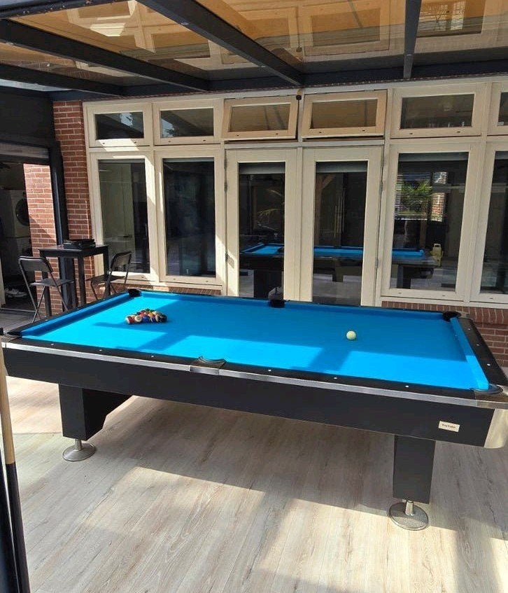 TopTable Radical Black 9FT professionele pooltafel – leistee, Ophalen, Zo goed als nieuw, Pooltafel