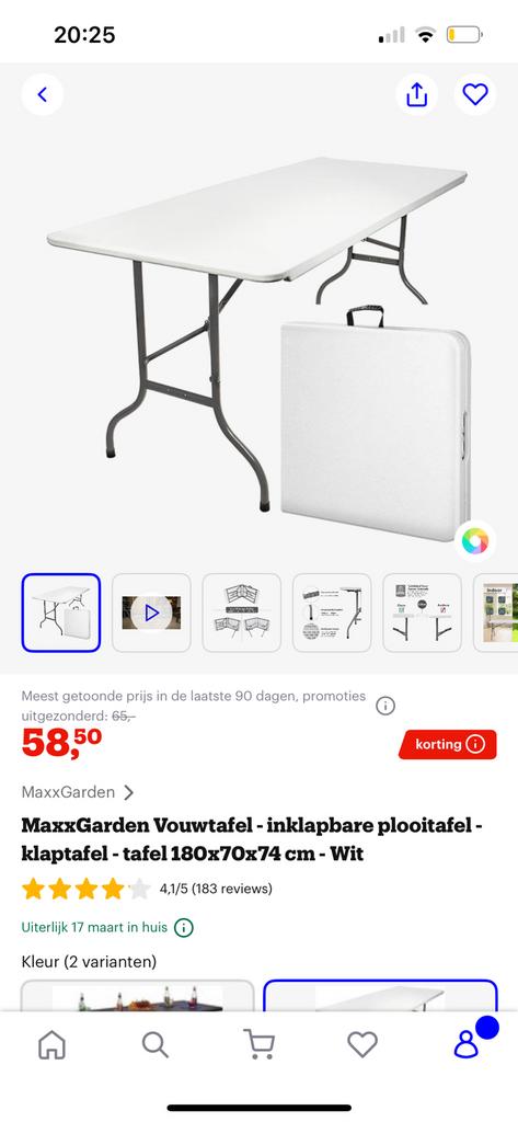 Inklapbare tafel, Huis en Inrichting, Tafels | Statafels, Ophalen, Nieuw