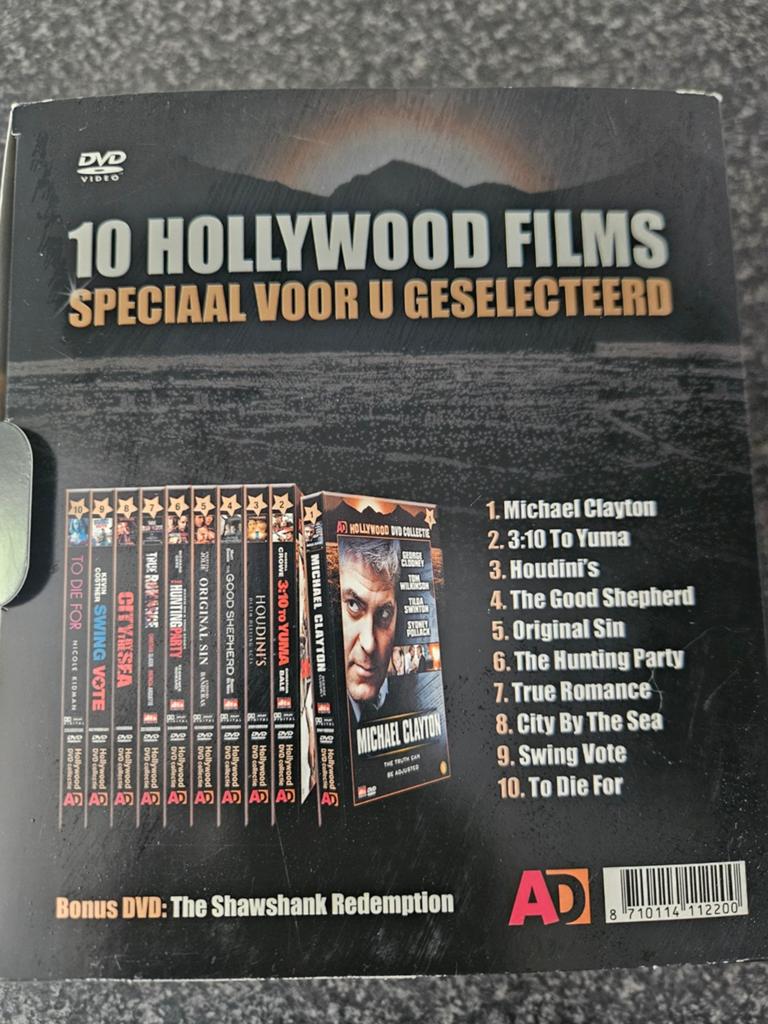 10 Hollywood Films + Bonus DVD The Shawshank Redemption, Vanaf 16 jaar, Ophalen of Verzenden, Zo goed als nieuw