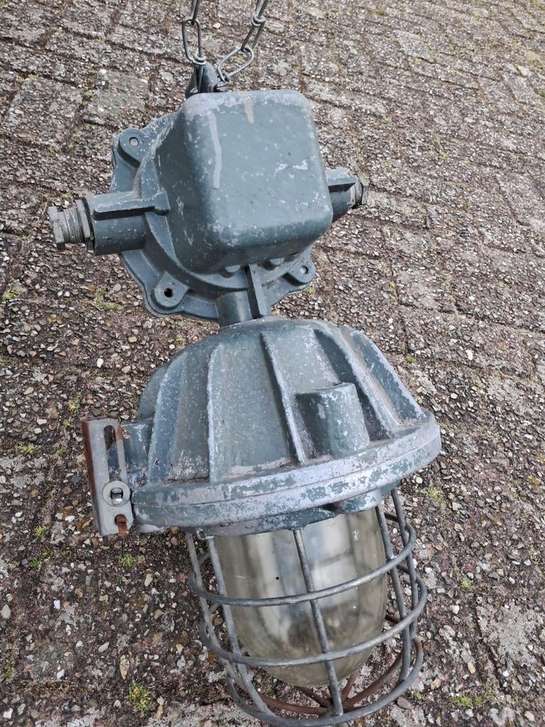 Stoere industriële gaslamp, omgebouwd naar 220V, Huis en Inrichting, Ophalen of Verzenden, Gebruikt, Industrieel, Brocant