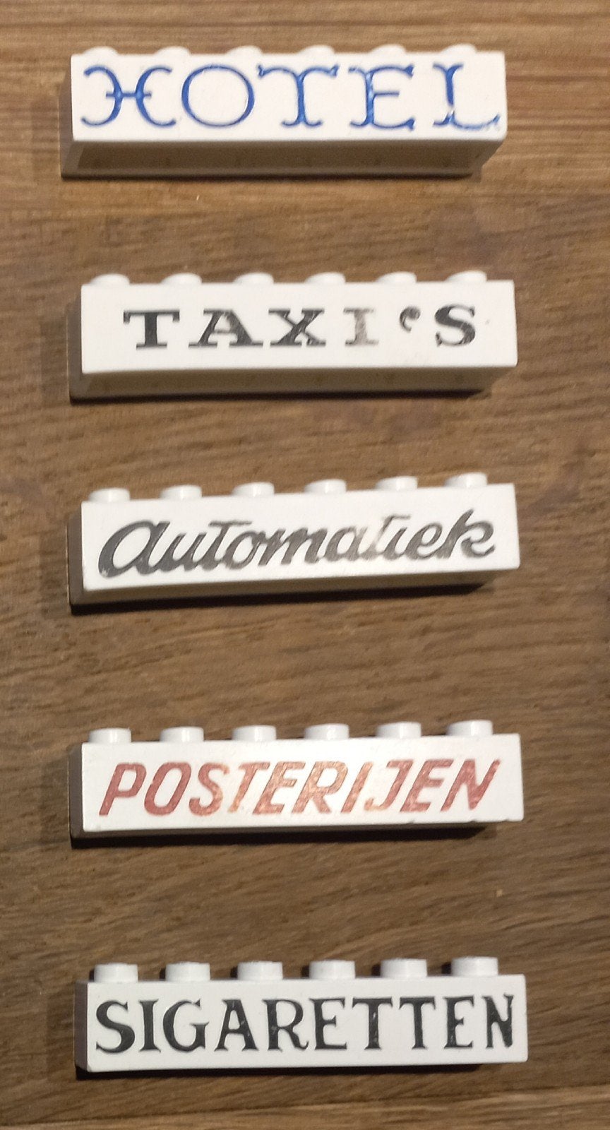 Vintage LEGO (1956) platen en blokken met opdruk, Ophalen of Verzenden, Gebruikt, Overige merken