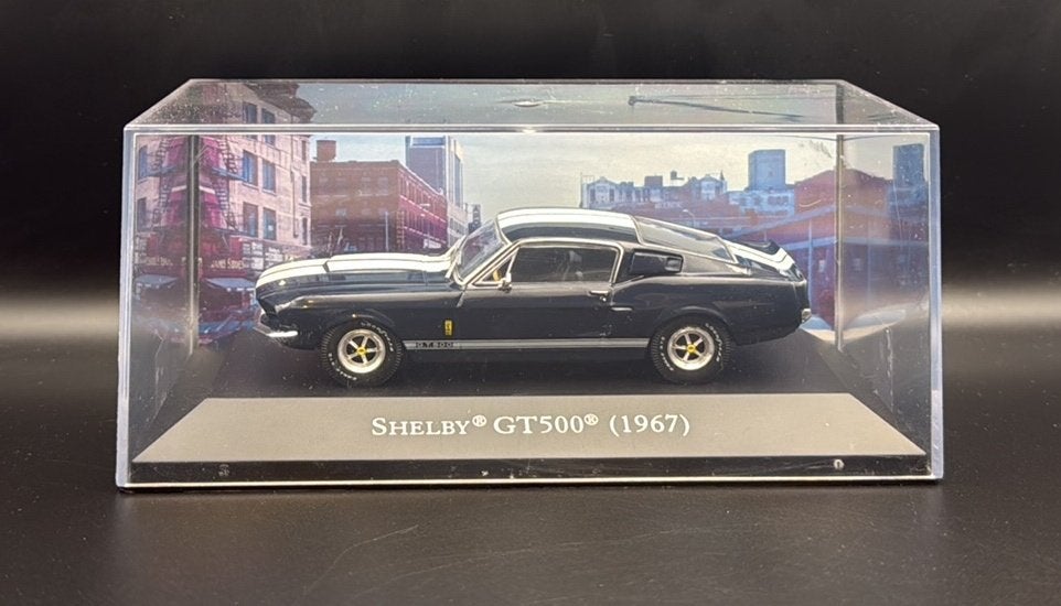 Shelby GT500 1967 1:43 zwart met witte strepen, Ophalen of Verzenden, Zo goed als nieuw, Auto, Overige merken