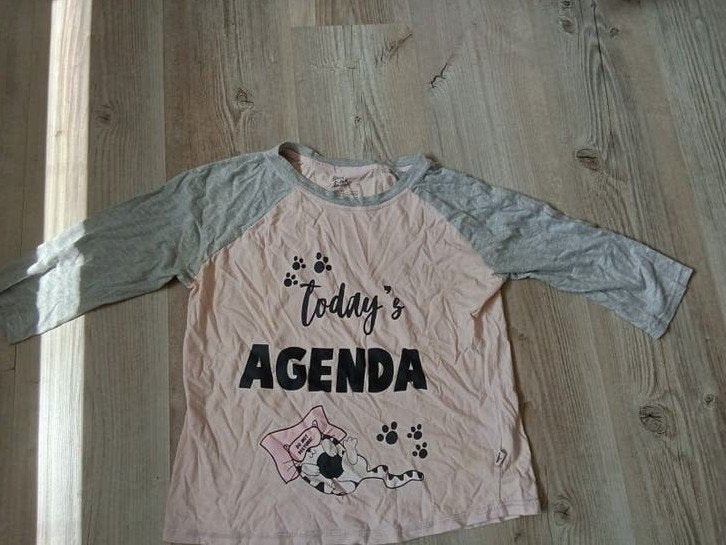 Leuke 2-delige dames pyjama met poezenprint, Love to Lounge, Ophalen, Zo goed als nieuw, Maat 36 (S)