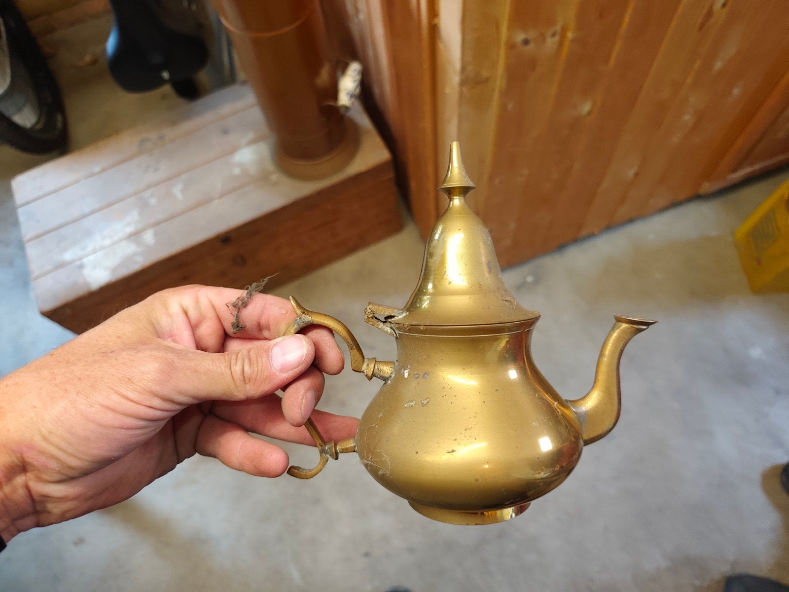 Vintage Koperen Theepot - Decoratief Oosters Design, Antiek en Kunst, Ophalen of Verzenden, Koper