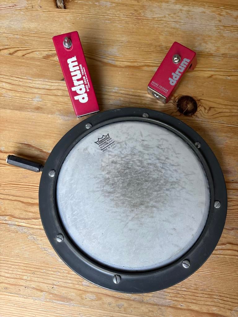 DDrum Bass & Snare Triggers met Remo oefenpad met trigger, Ophalen of Verzenden, Gebruikt, Overige merken, Elektronisch