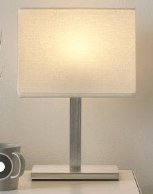 IKEA schemerlamp met witte kap en metalen voet, Ophalen, Metaal, Wit, Zo goed als nieuw