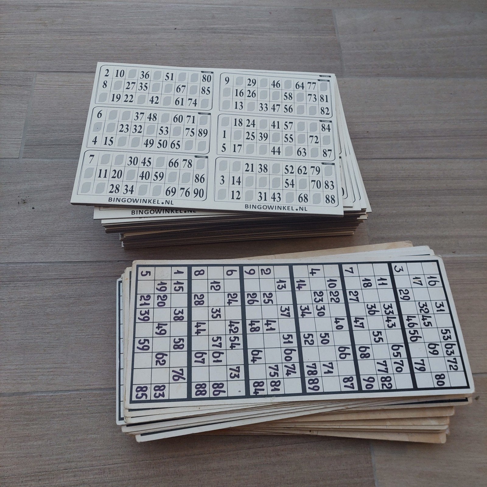 Bingo kaarten, Ophalen, 1:50 of kleiner