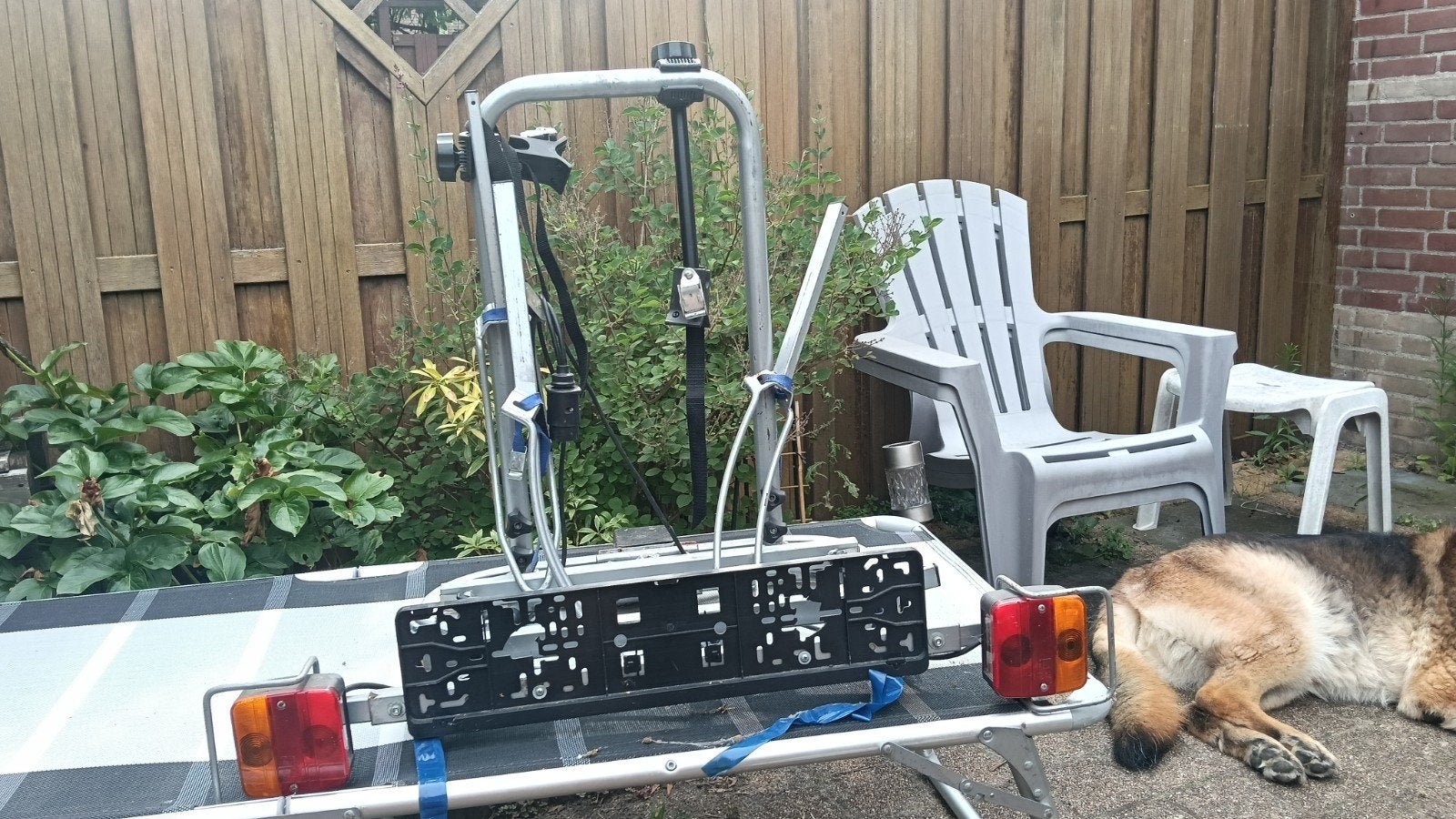 Kantelbare fietsendrager voor 2 fietsen, Ophalen, 2 fietsen, Gebruikt, Trekhaakdrager