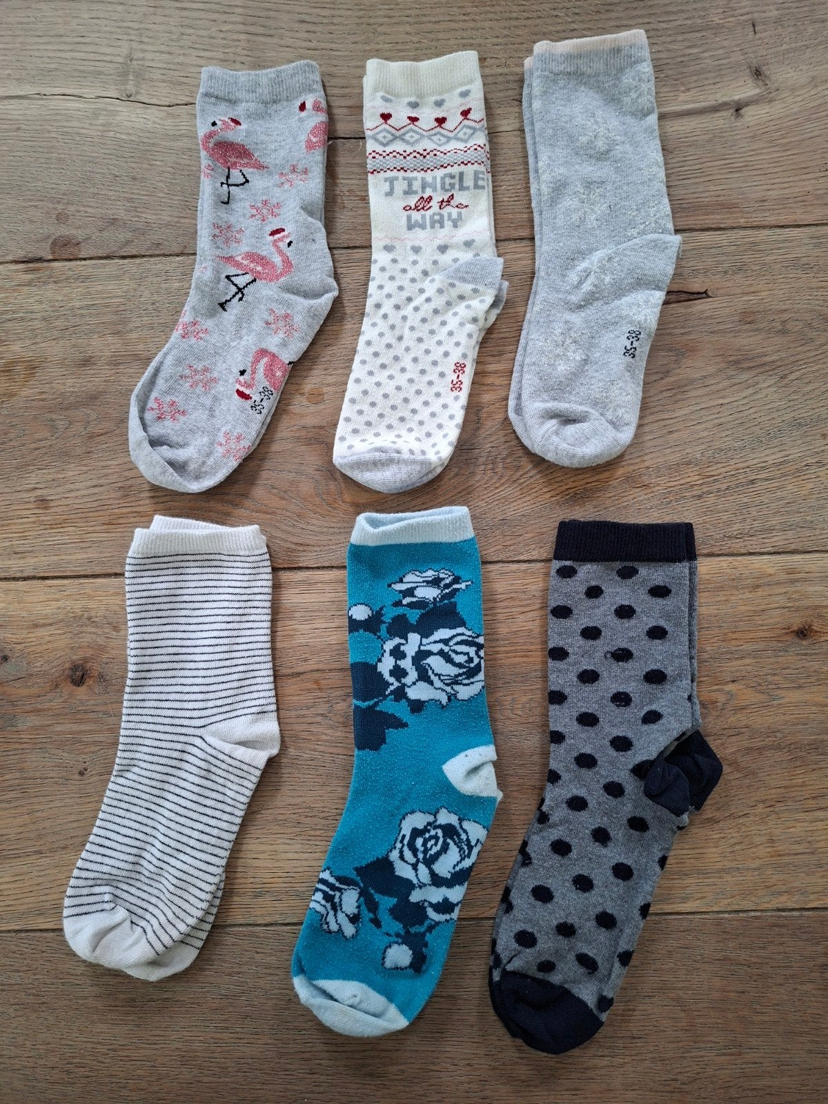 6 paar sokken maat 35-38, diverse prints, Sokken en Kniesokken, Overige kleuren, Maat 35 t/m 38, Ophalen of Verzenden