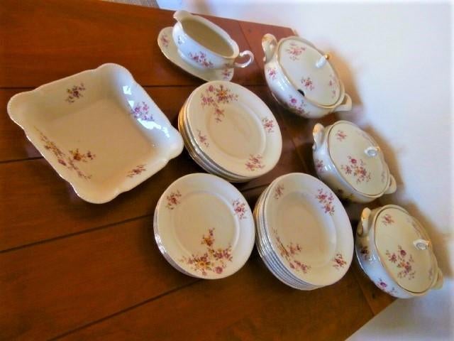 Antiek Porselein Servies Spenzo = S.Polak en Zonen Amsterdam, Antiek en Kunst, Antiek | Servies compleet, Verzenden