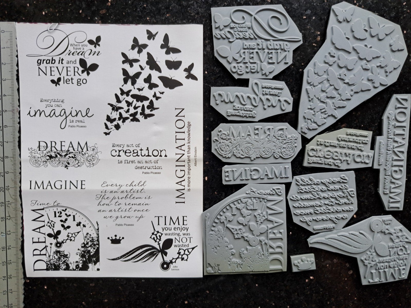 CRAFTERS COMPANION RUBBER STEMPEL TIME TO DREAM JOURNALING, Ophalen of Verzenden, Zo goed als nieuw, EZ-mounted stempel