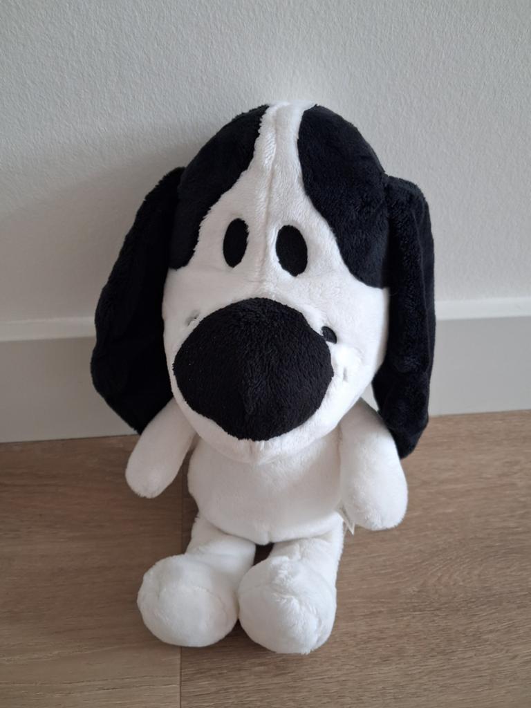 Knuffel Charlie hond van Woezel en Pip zwart wit L1534, Ophalen of Verzenden, Zo goed als nieuw, Hond