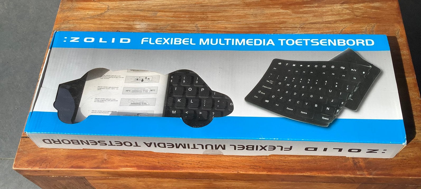 Zolid Flexibel Multimedia Toetsenbord - Nieuw in doos, Computers en Software, Toetsenborden, Nieuw, Qwerty, Bedraad, Multimediatoetsen