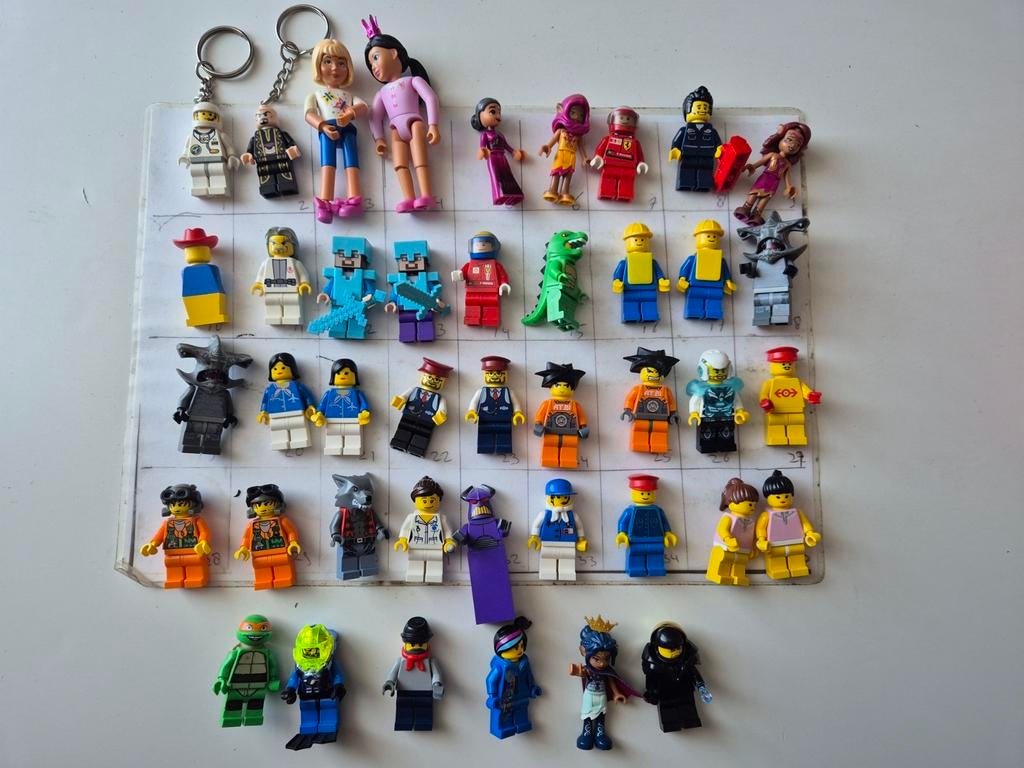 Lego cmf 2 poppetjes sleutelhanger trein atlantis friends, Ophalen of Verzenden