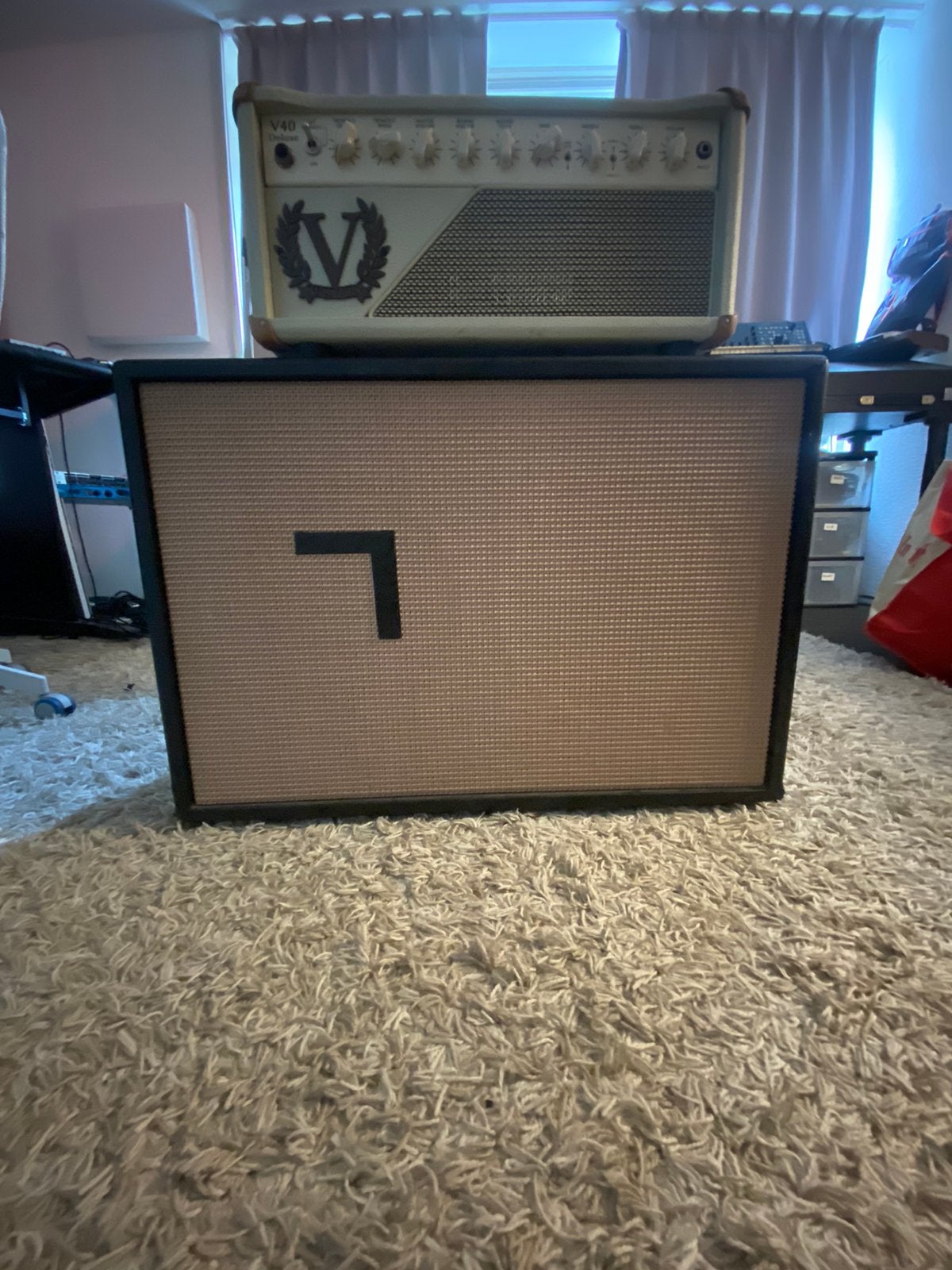 Victory V40 deluxe + Vernet cab, Ophalen, Gebruikt, Gitaar, Minder dan 50 watt