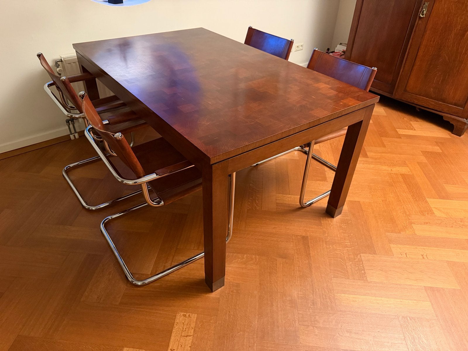 Exclusieve Kopshout Eettafel - Uniek Design, Huis en Inrichting, Ophalen, 50 tot 100 cm, Zo goed als nieuw, 150 tot 200 cm