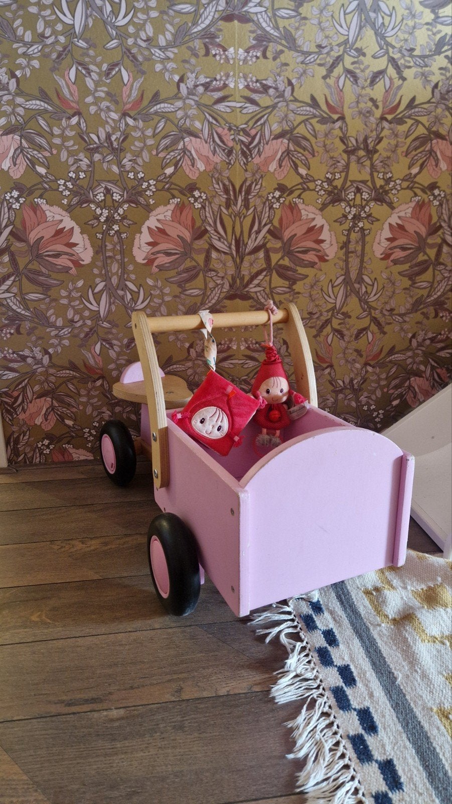 houten loop bakfiets, Ophalen, Gebruikt, Duw- of Trekspeelgoed