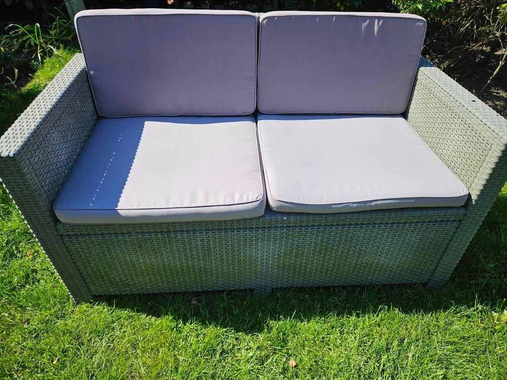 Tuinbankje met kussens, 2 persoons, Ophalen, Gebruikt