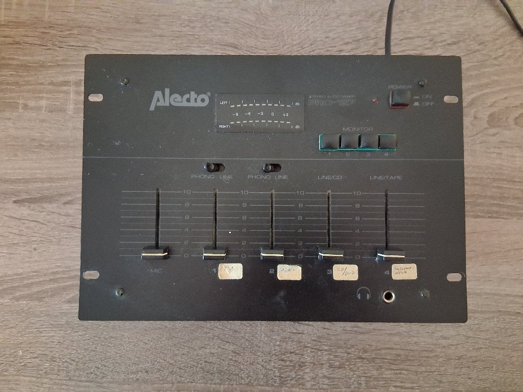 Alecto Stereo Audio Mixer Pro-127 Mengpaneel, Ophalen, Gebruikt, 5 tot 10 kanalen, Microfooningang