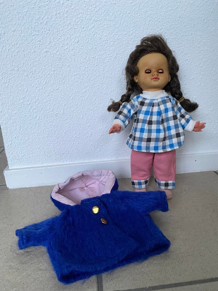 Vintage Pop Jaren '60 - 28 cm met diverse kledingsets, Ophalen of Verzenden, Gebruikt, Pop