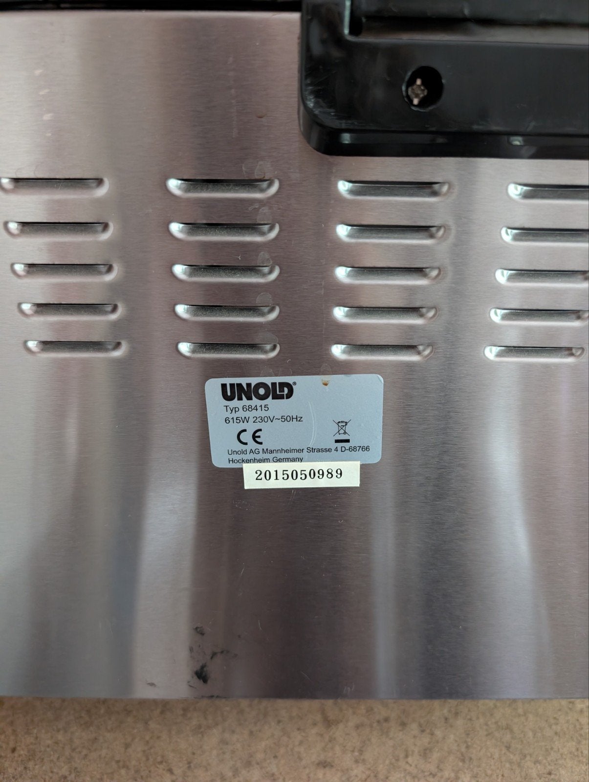UNOLD Broodbakmachine - Type 68415 - RVS, Ophalen of Verzenden