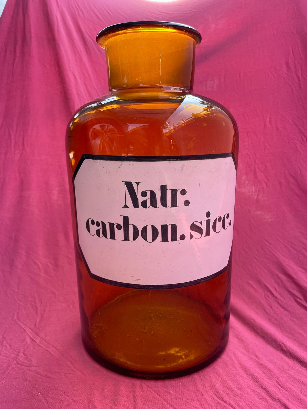 Antieke apothekers stopfles/vaas - Natr. carbon. sicc., Ophalen of Verzenden