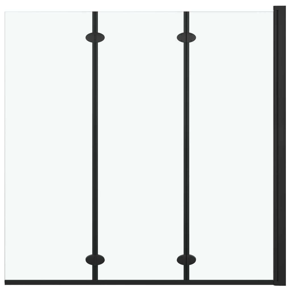 Badscherm 3-delig douchewand 130x138 cm zwart GRATIS BEZORGD, Verzenden, Overige typen, Nieuw, Nvt