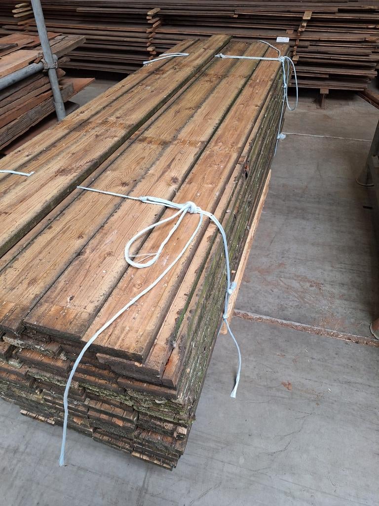Partij  gebruikte  douglas  vlonderplanken 240cm €1,90plank, Tuin en Terras, Palen, Balken en Planken, Ophalen, Gebruikt, 250 cm of meer