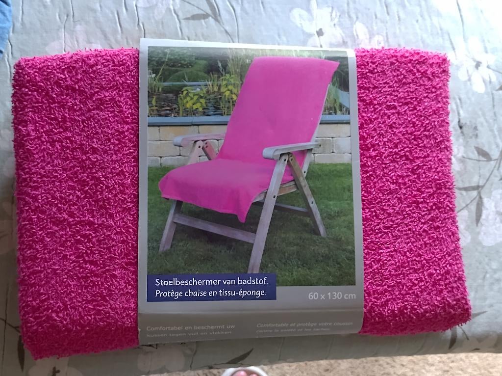 Stoelbeschermer badstof roze nieuw 60x130 cm, Ophalen of Verzenden, Nieuw