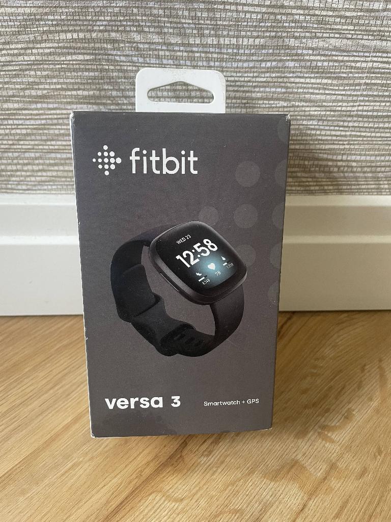 FitBit Versa 3, Zwart, Zo goed als nieuw, Waterdicht, Fitbit Versa 3