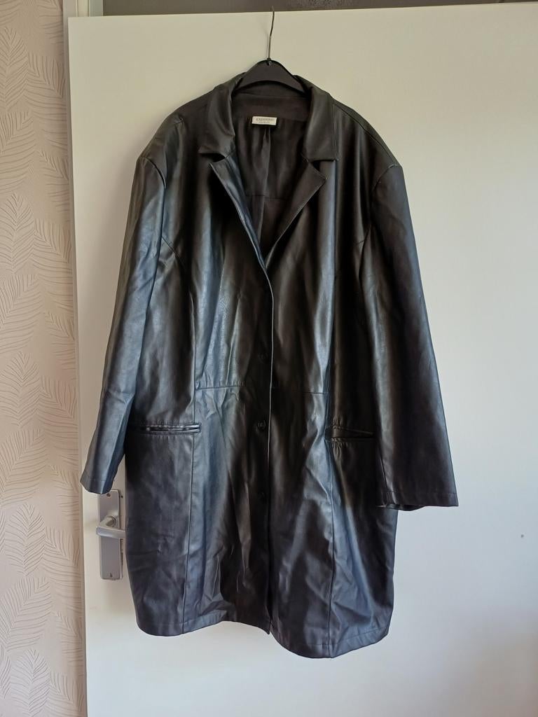Lederlook jas lente Canda, maat 50, Zwart, Ophalen of Verzenden, A, A